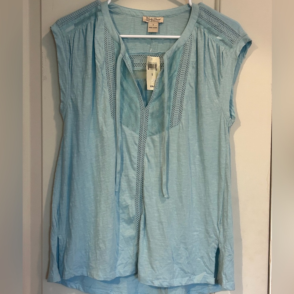 Lucky Brand Light Blue Tie-Neck Cotton Tunic NWT